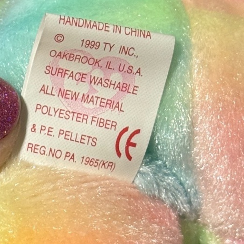 Ty Beanie Babies B.B. Bear Pastel Tie Dye Birthday Plush 1999 Vintage Tagged‎ - Picture 4 of 5